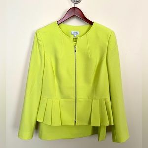 Tahari ASL NWOT size 14 Lime 2piece Skirt Suit